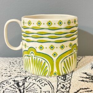 Anthropologie Boho Large Ceramic Coffee Mug
